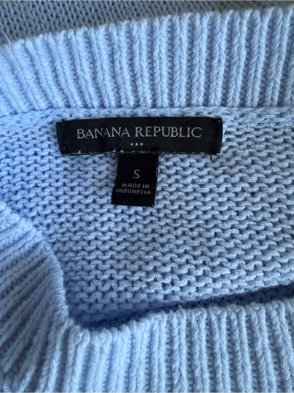 Banana Republic Baby Blue Cotton Blend Crewneck Sweater Size S - Picture 4 of 8